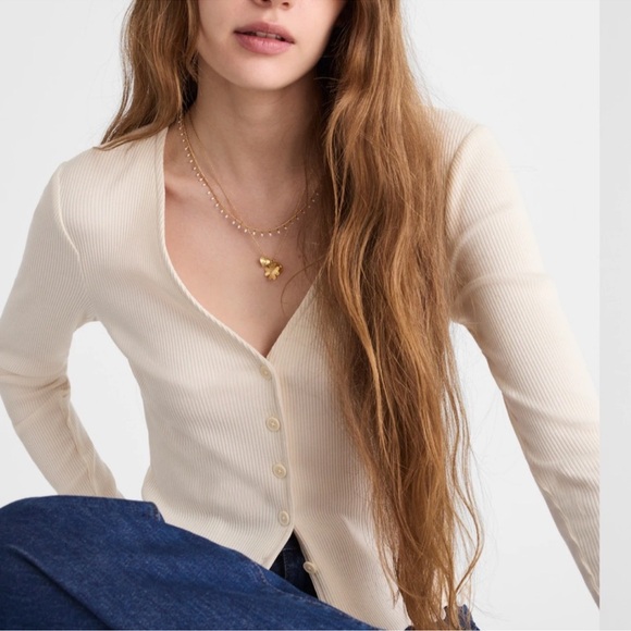 Madewell Sweaters - Madewell Lettuce-Hem V-Neck Cardigan